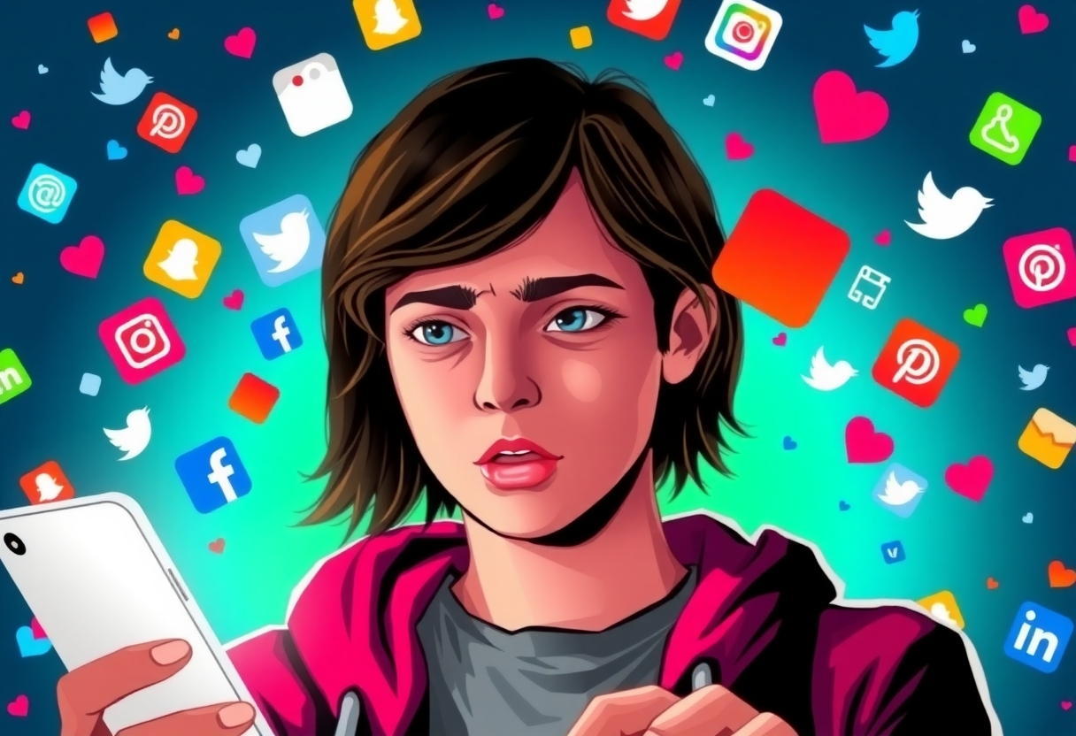 Pic showing the impact of spending too much time on social media