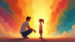 Father Making Child Feel Good and giving confidence