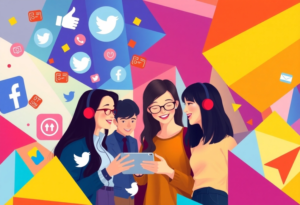 With the help of social media students discussing and sharing their knowledge with friends