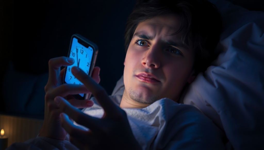 Student unable to sleep which shows "bad effects of mobile phones on students"