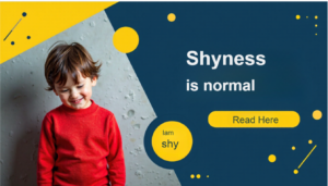 Boy wearing red color shirt is very shy child